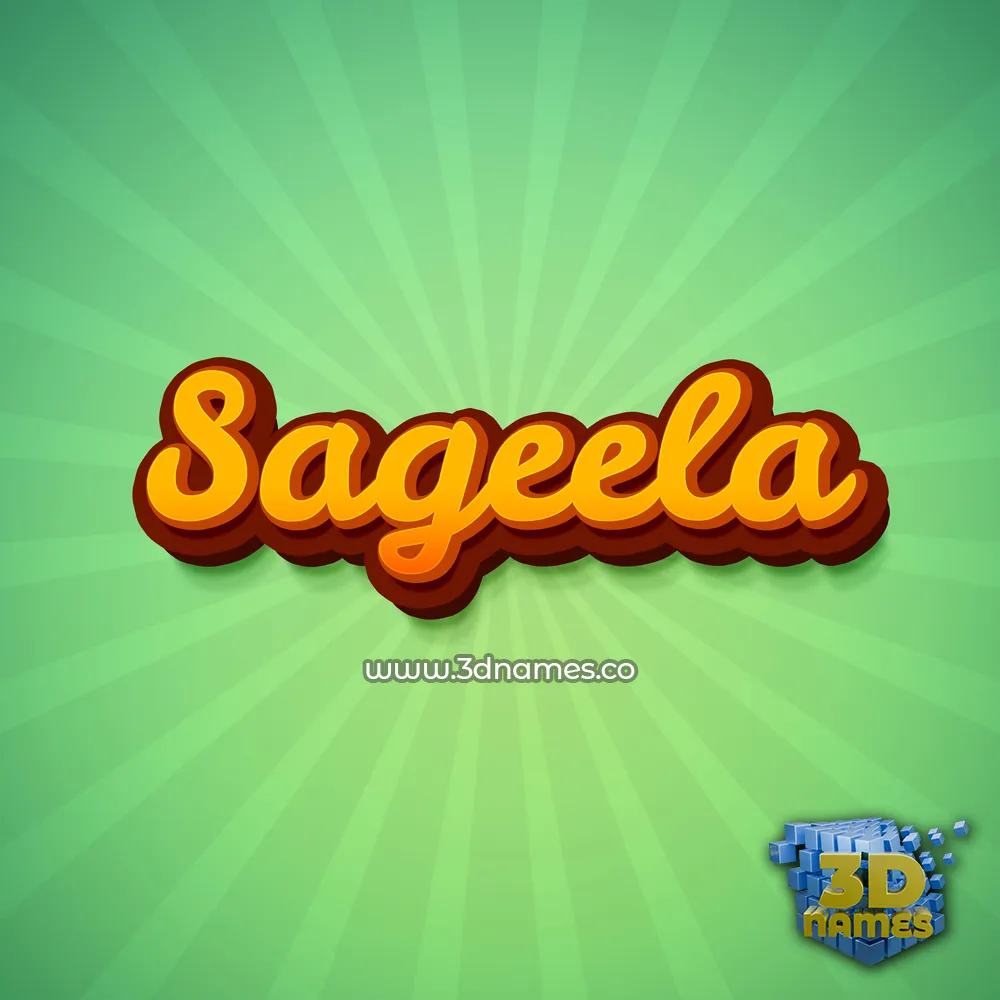 sageela in Green Rays style - 3D name wallpaper