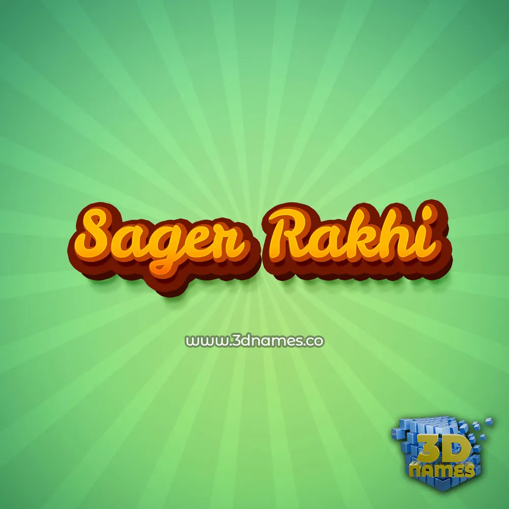 sager rakhi in Green Rays style - 3D name wallpaper