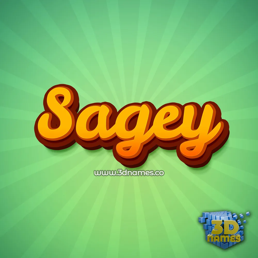 sagey in Green Rays style - 3D name wallpaper