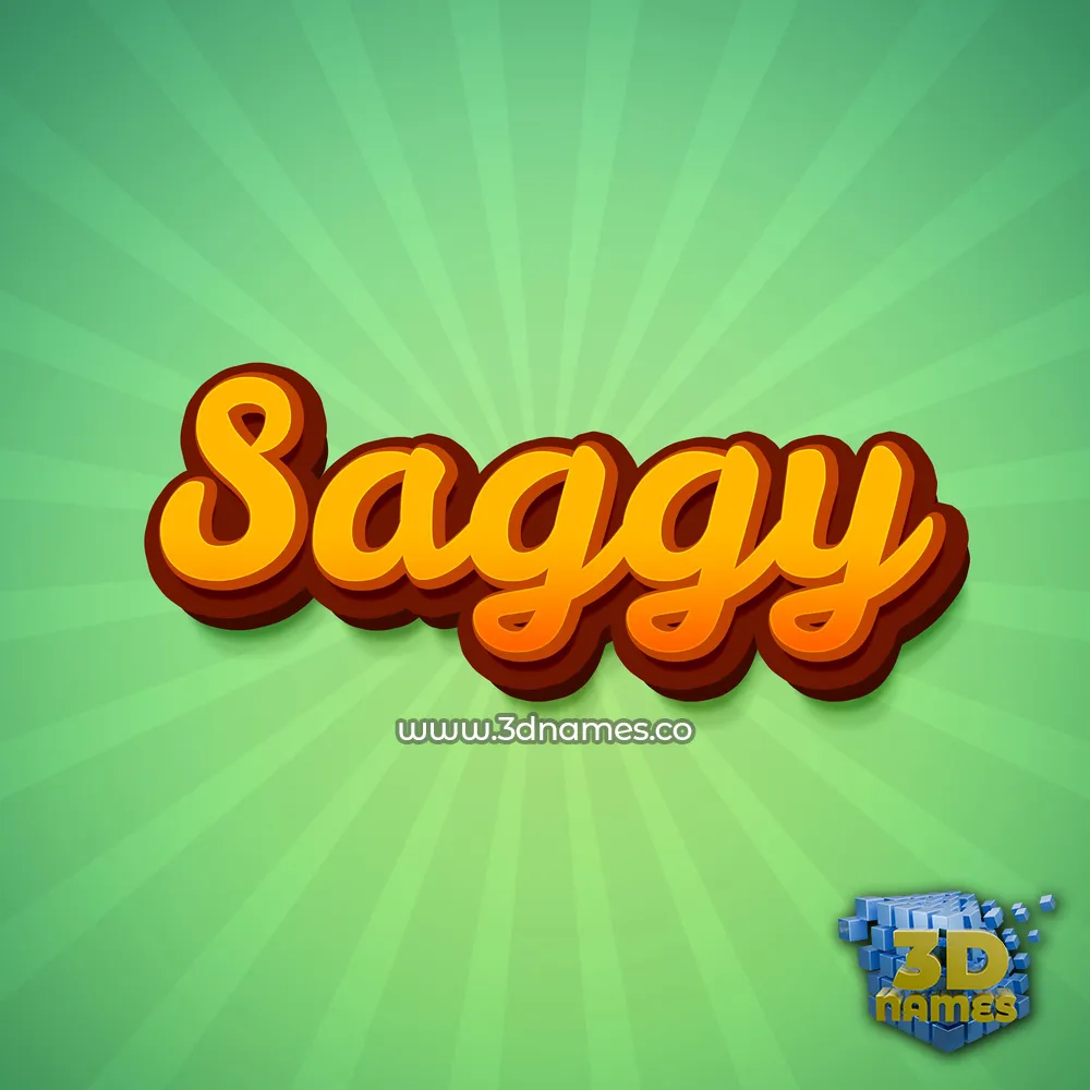 saggy in Green Rays style - 3D name wallpaper