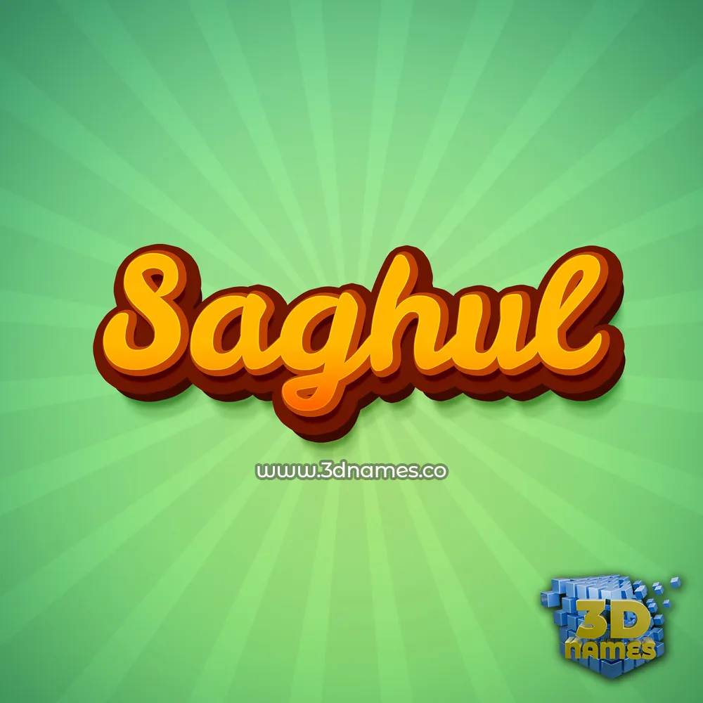 saghul in Green Rays style - 3D name wallpaper