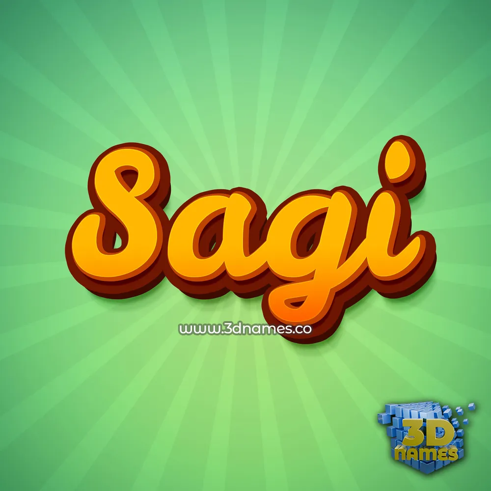 sagi in Green Rays style - 3D name wallpaper
