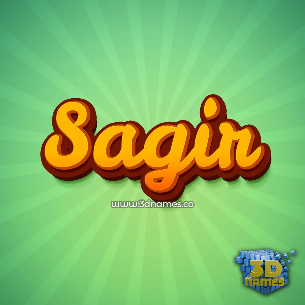 sagir in Green Rays style - 3D name wallpaper