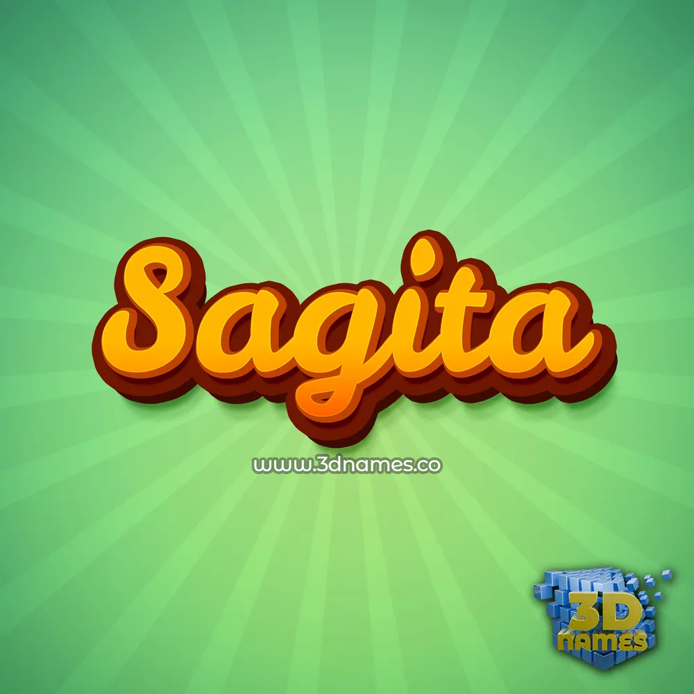 sagita in Green Rays style - 3D name wallpaper
