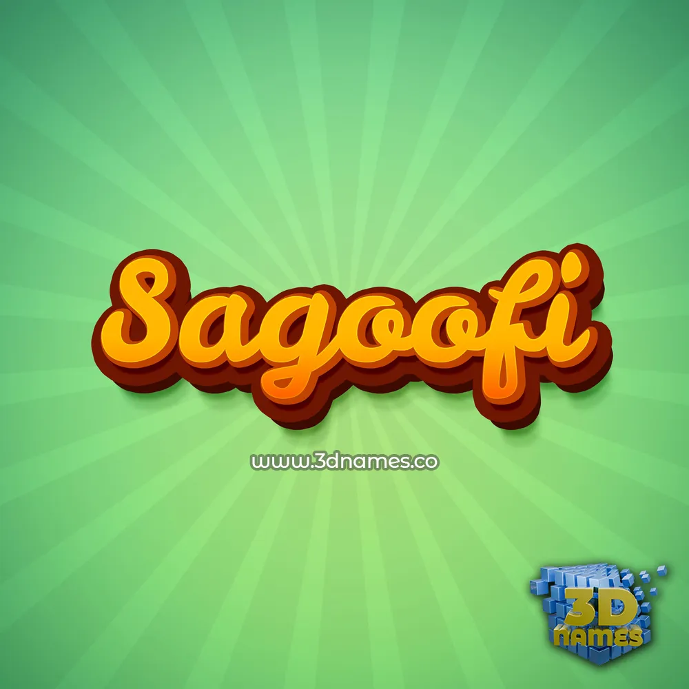 sagoofi in Green Rays style - 3D name wallpaper
