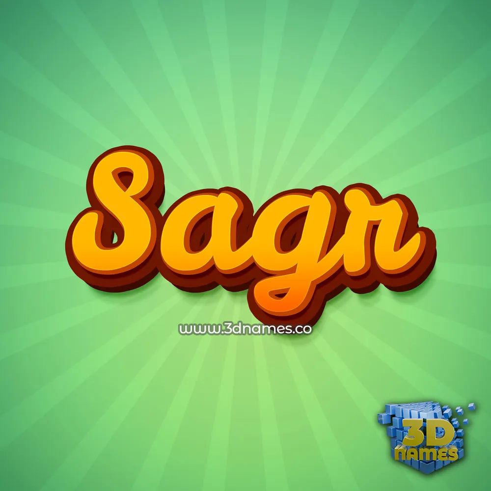 sagr in Green Rays style - 3D name wallpaper