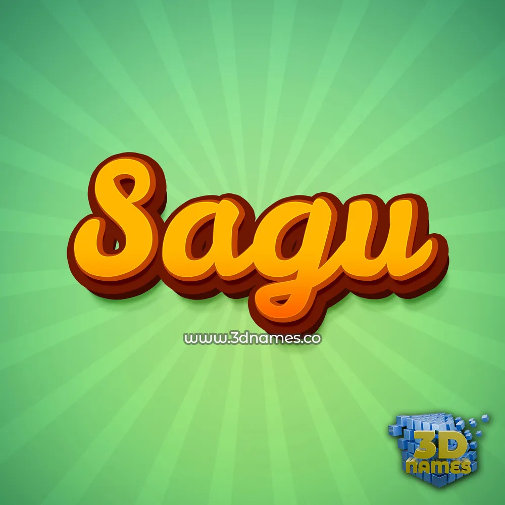 sagu in Green Rays style - 3D name wallpaper