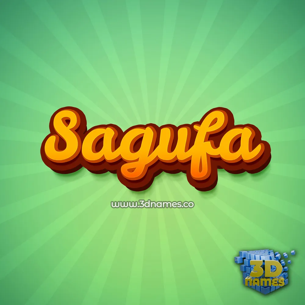 sagufa in Green Rays style - 3D name wallpaper