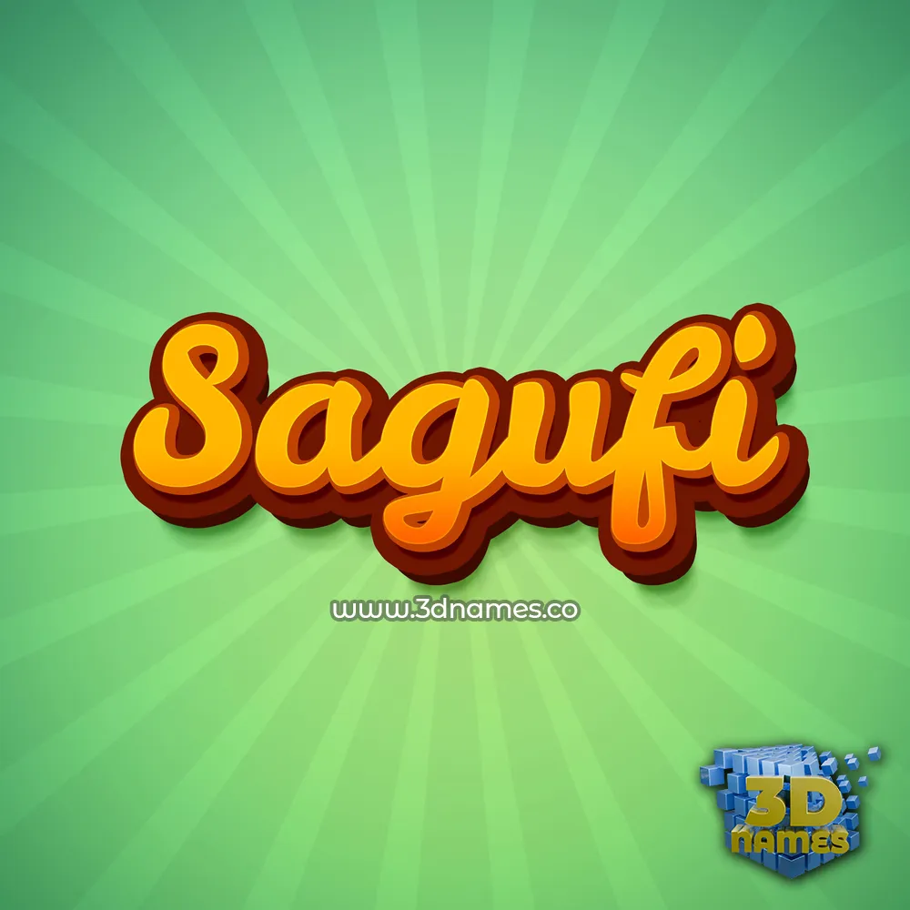 sagufi in Green Rays style - 3D name wallpaper