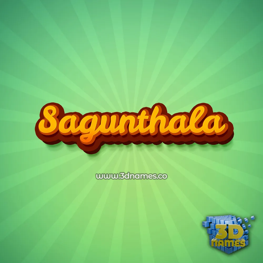 sagunthala in Green Rays style - 3D name wallpaper