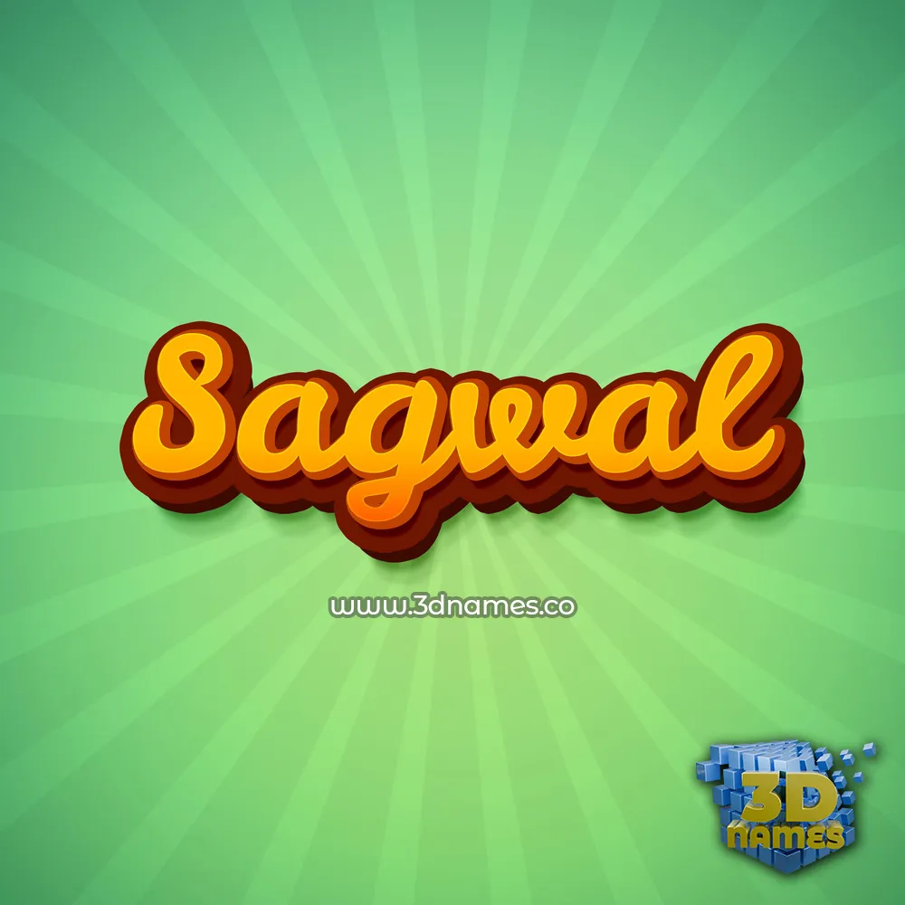 sagwal in Green Rays style - 3D name wallpaper