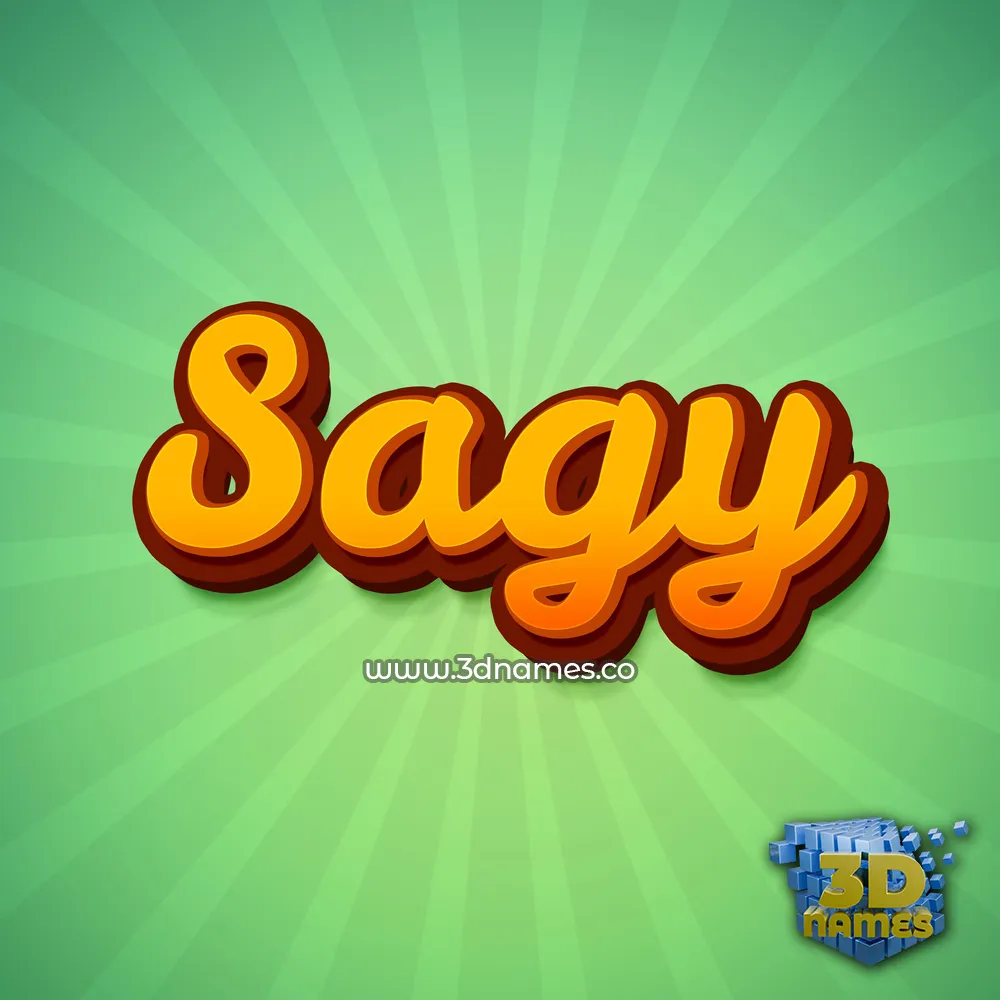 sagy in Green Rays style - 3D name wallpaper
