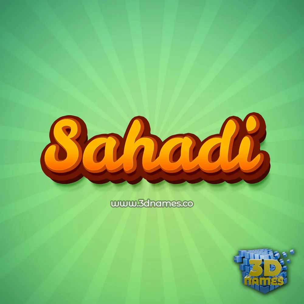 sahadi in Green Rays style - 3D name wallpaper