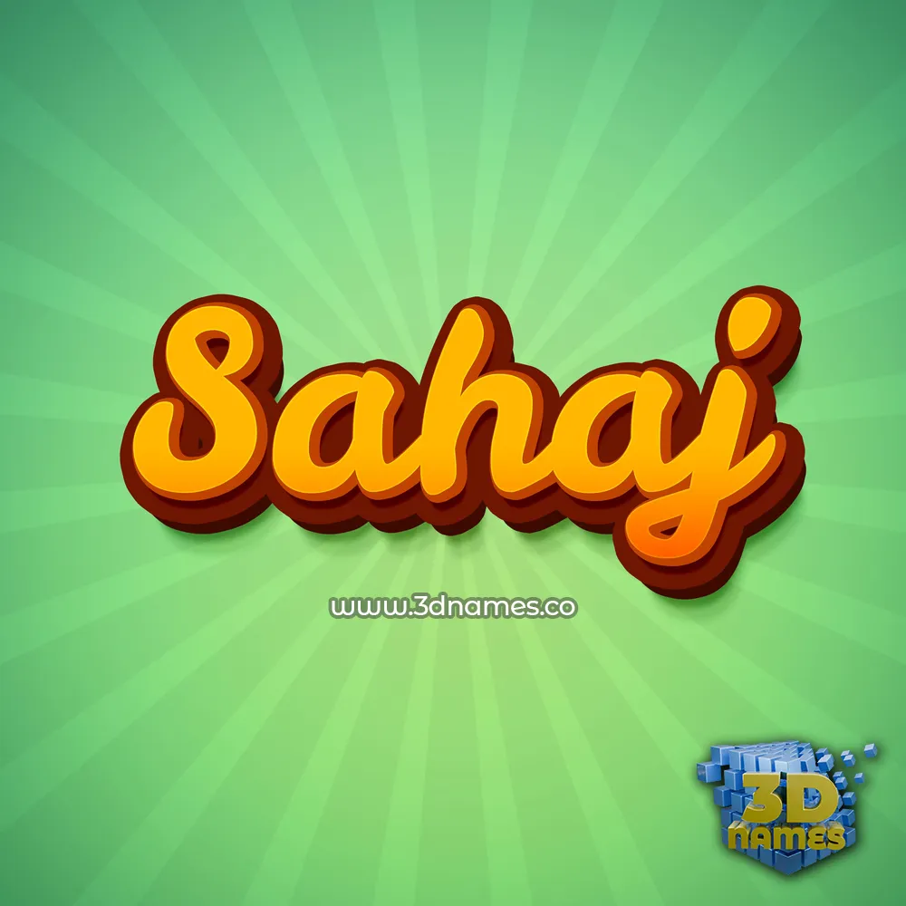 sahaj in Green Rays style - 3D name wallpaper
