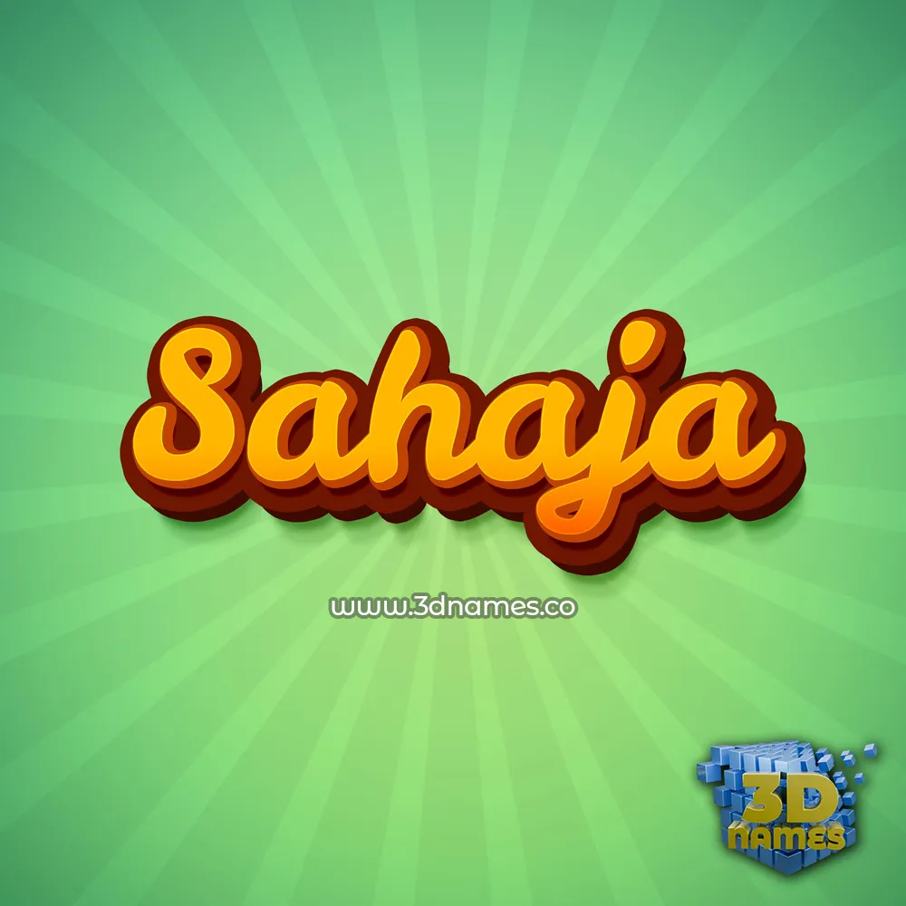 sahaja in Green Rays style - 3D name wallpaper