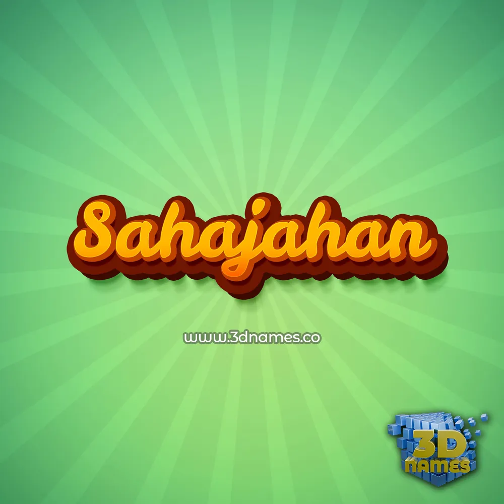 sahajahan in Green Rays style - 3D name wallpaper