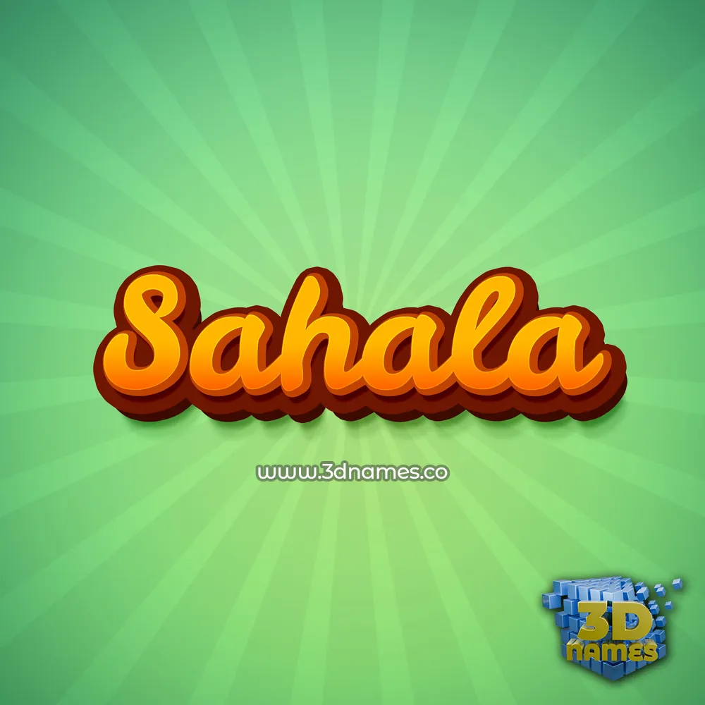 sahala in Green Rays style - 3D name wallpaper