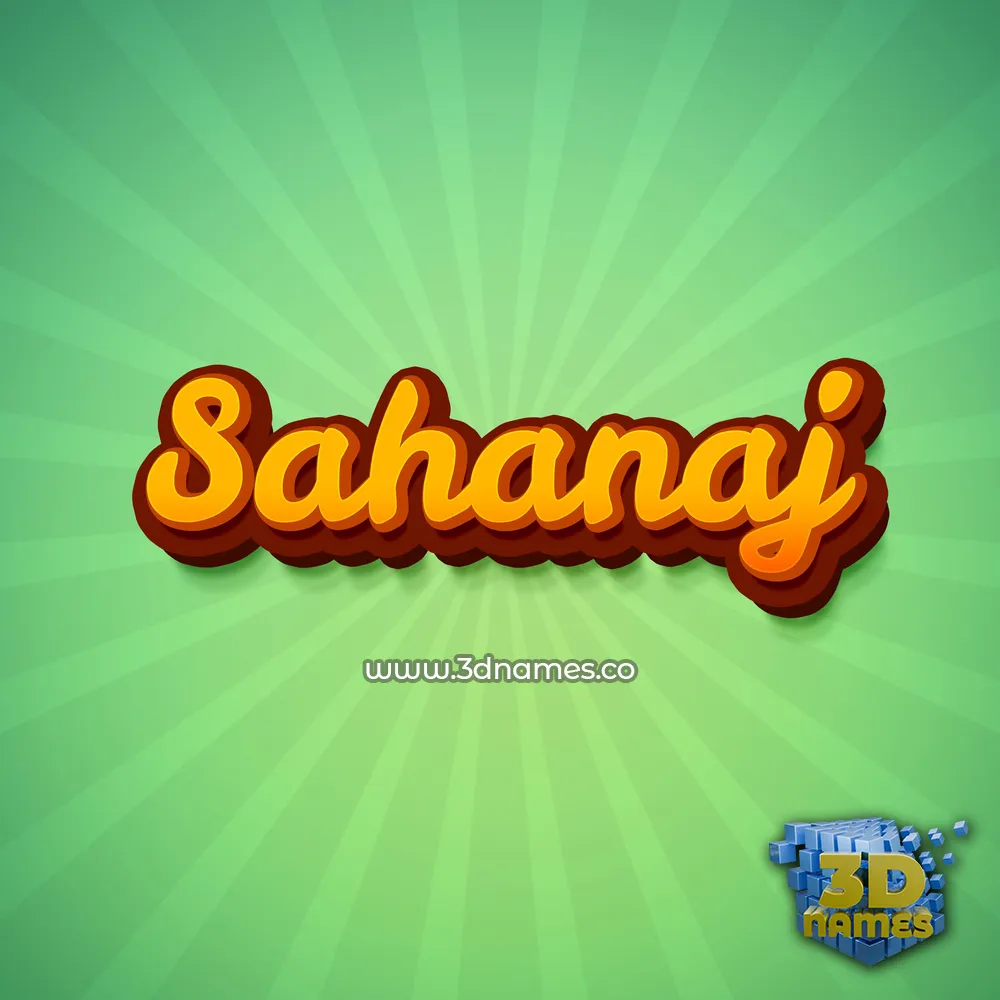 sahanaj in Green Rays style - 3D name wallpaper