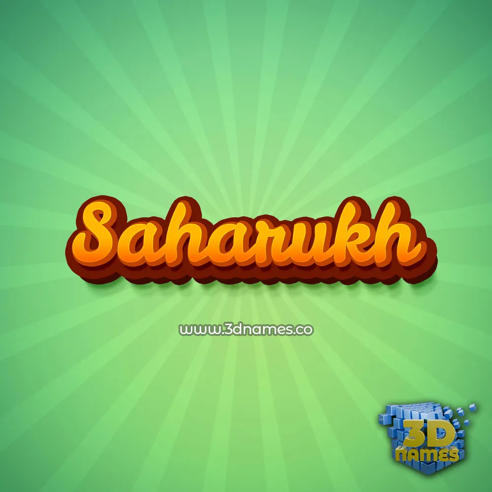 saharukh in Green Rays style - 3D name wallpaper