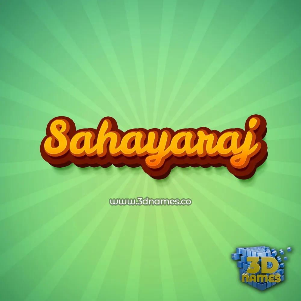 sahayaraj in Green Rays style - 3D name wallpaper