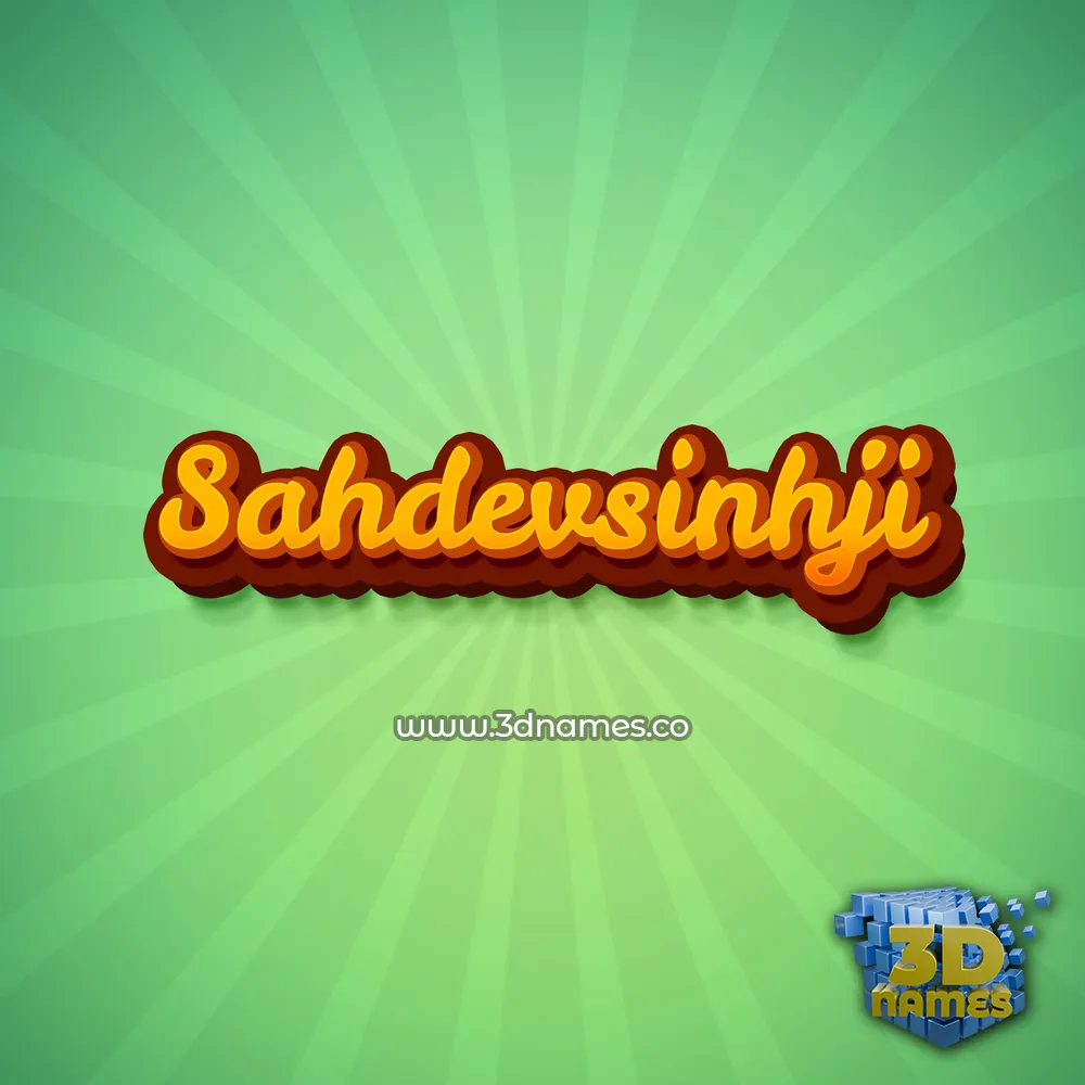 sahdevsinhji in Green Rays style - 3D name wallpaper