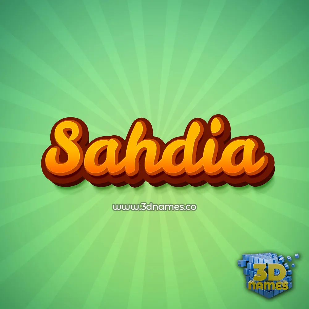 sahdia in Green Rays style - 3D name wallpaper