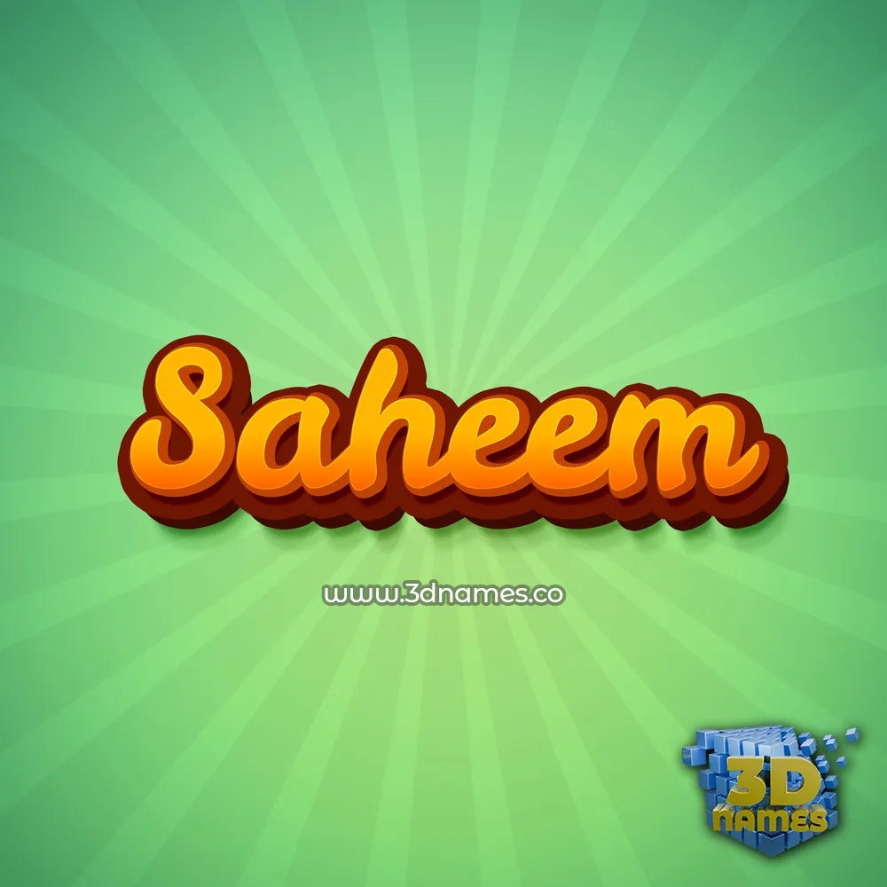 saheem in Green Rays style - 3D name wallpaper