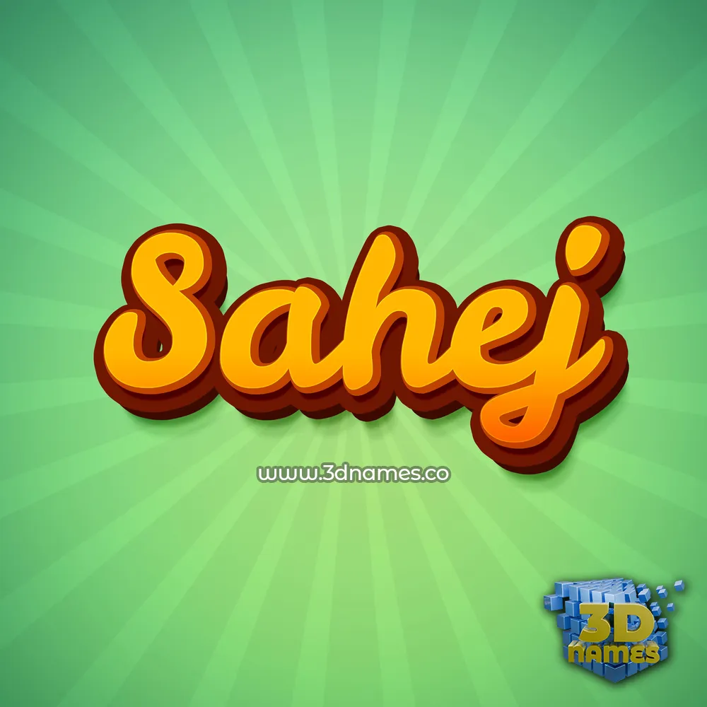 sahej in Green Rays style - 3D name wallpaper
