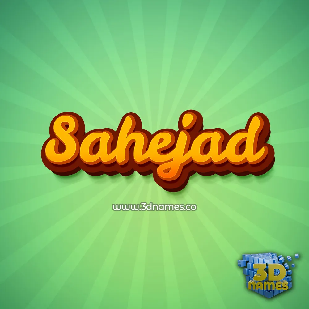 sahejad in Green Rays style - 3D name wallpaper