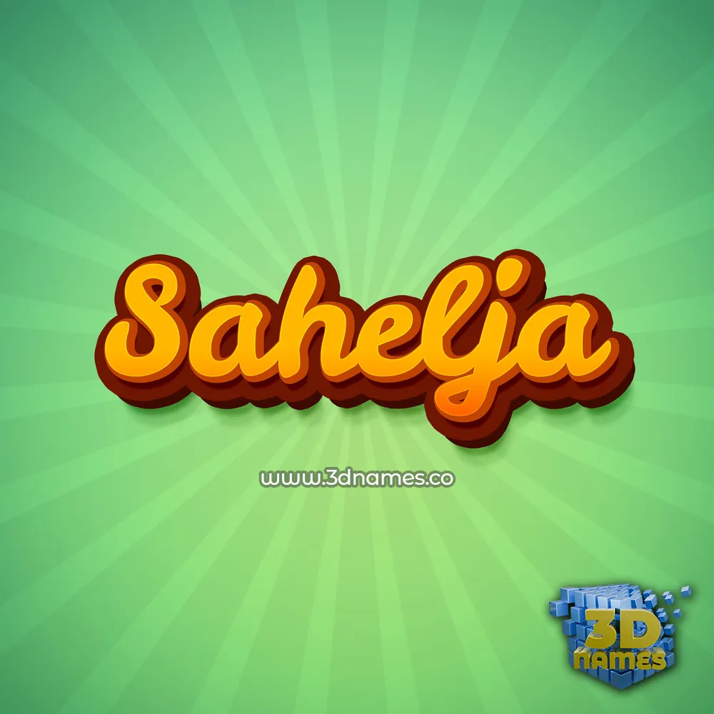 sahelja in Green Rays style - 3D name wallpaper