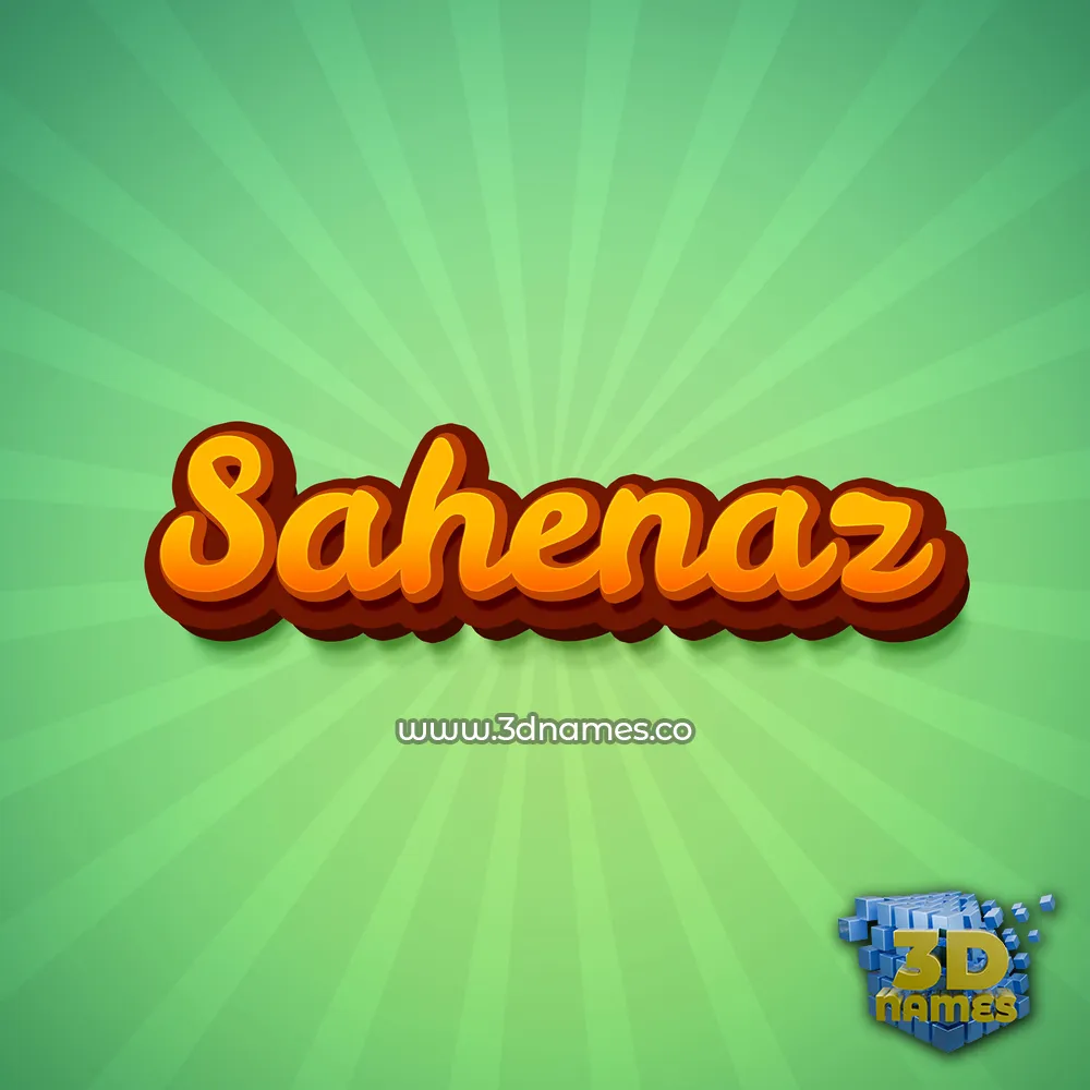 sahenaz in Green Rays style - 3D name wallpaper