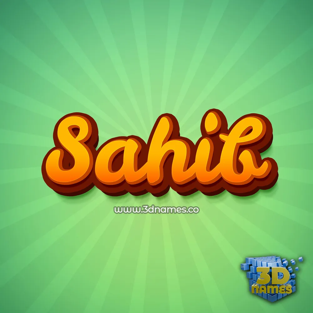 sahib in Green Rays style - 3D name wallpaper