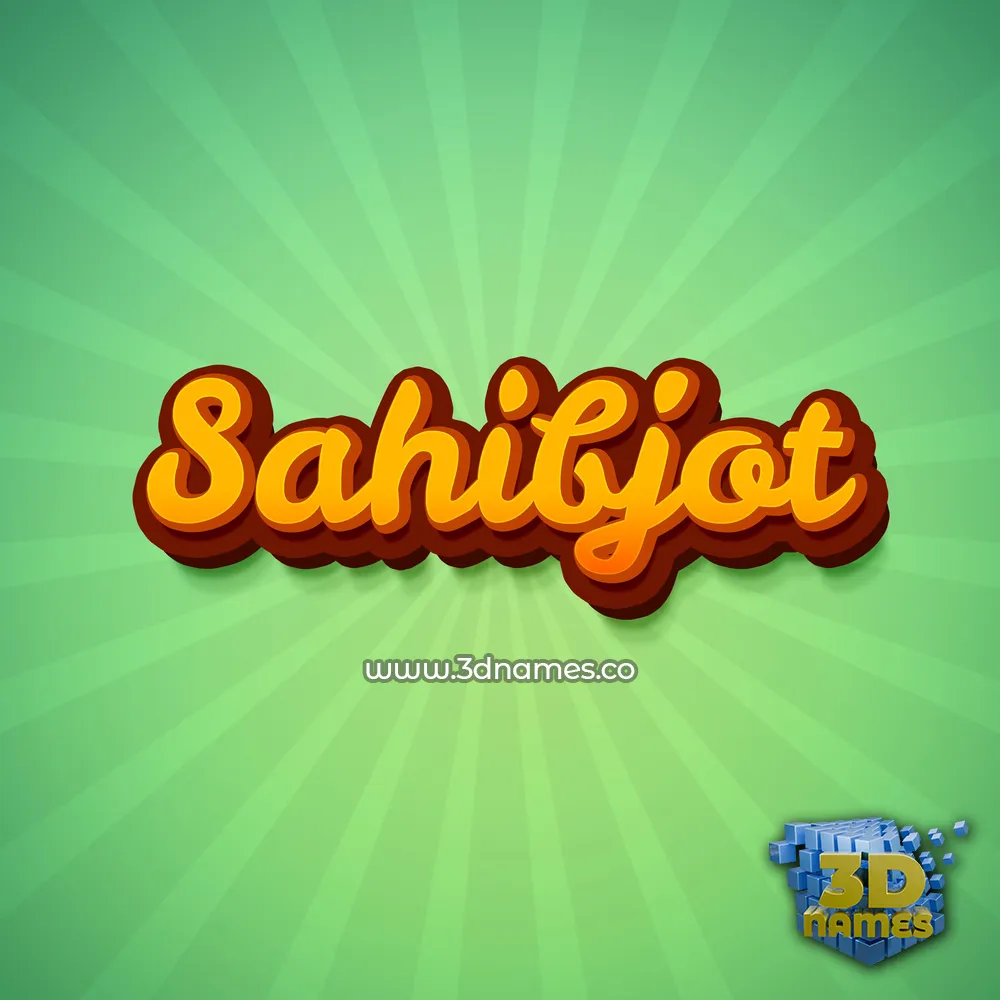 sahibjot in Green Rays style - 3D name wallpaper