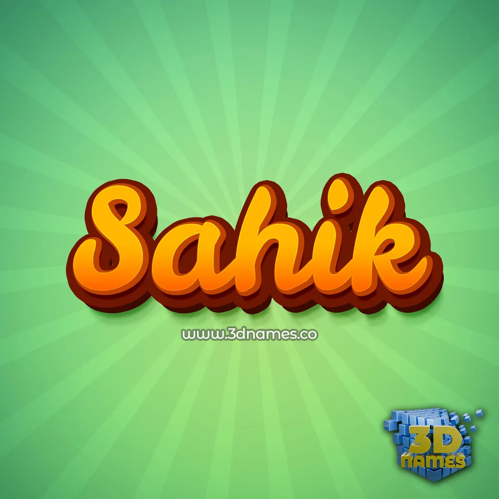 sahik in Green Rays style - 3D name wallpaper