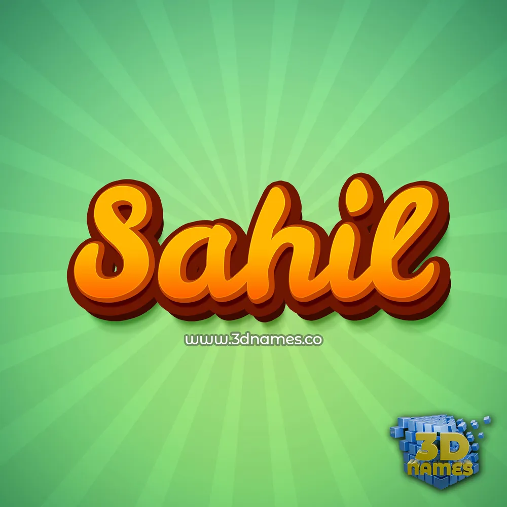 sahil in Green Rays style - 3D name wallpaper