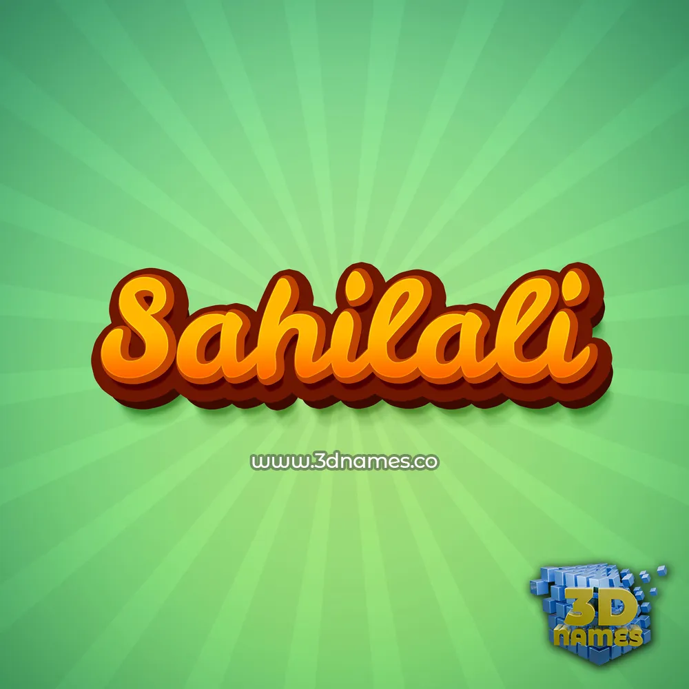 sahilali in Green Rays style - 3D name wallpaper