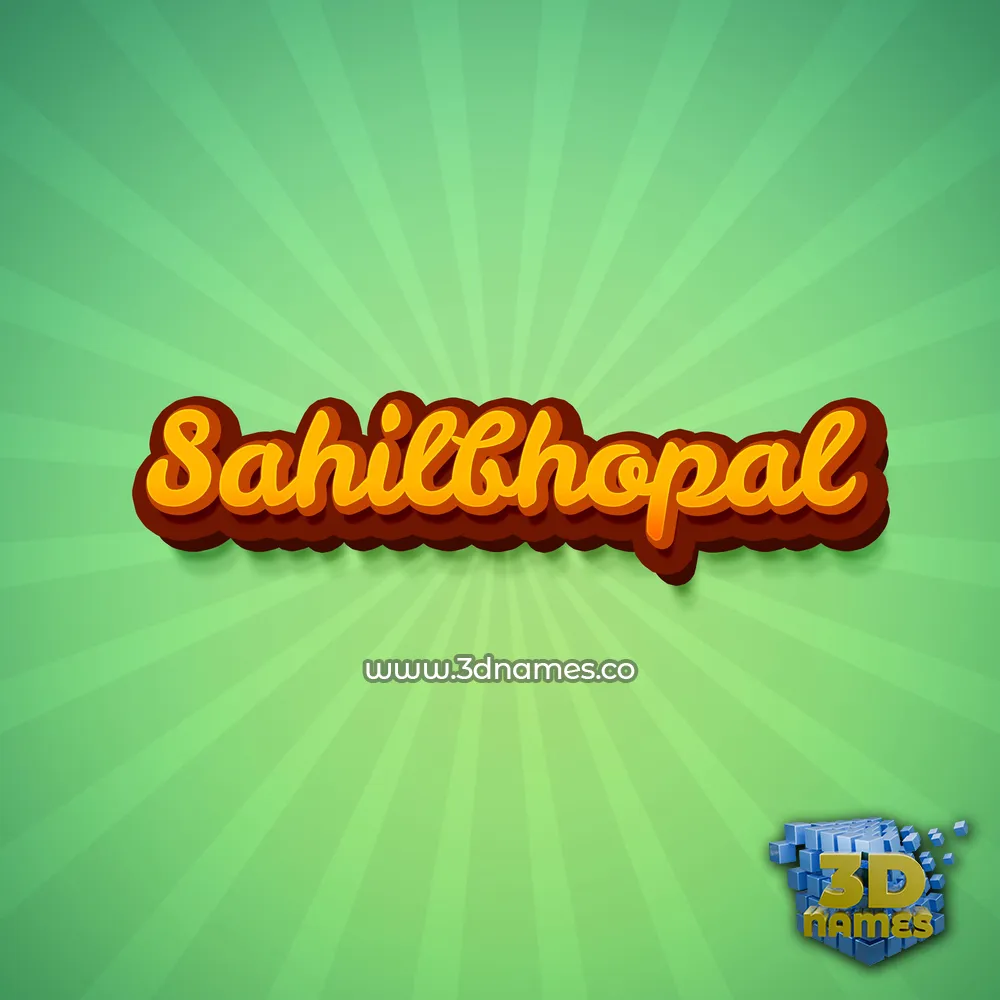 sahilbhopal in Green Rays style - 3D name wallpaper