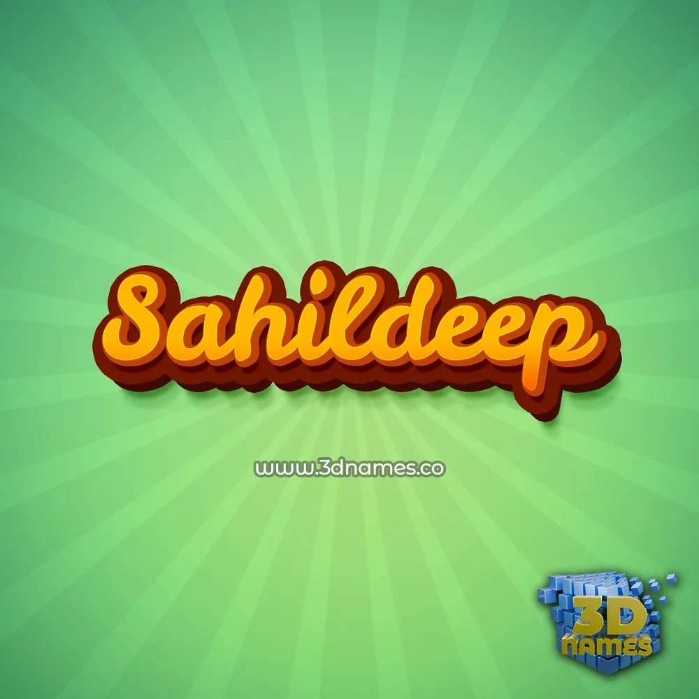 sahildeep in Green Rays style - 3D name wallpaper