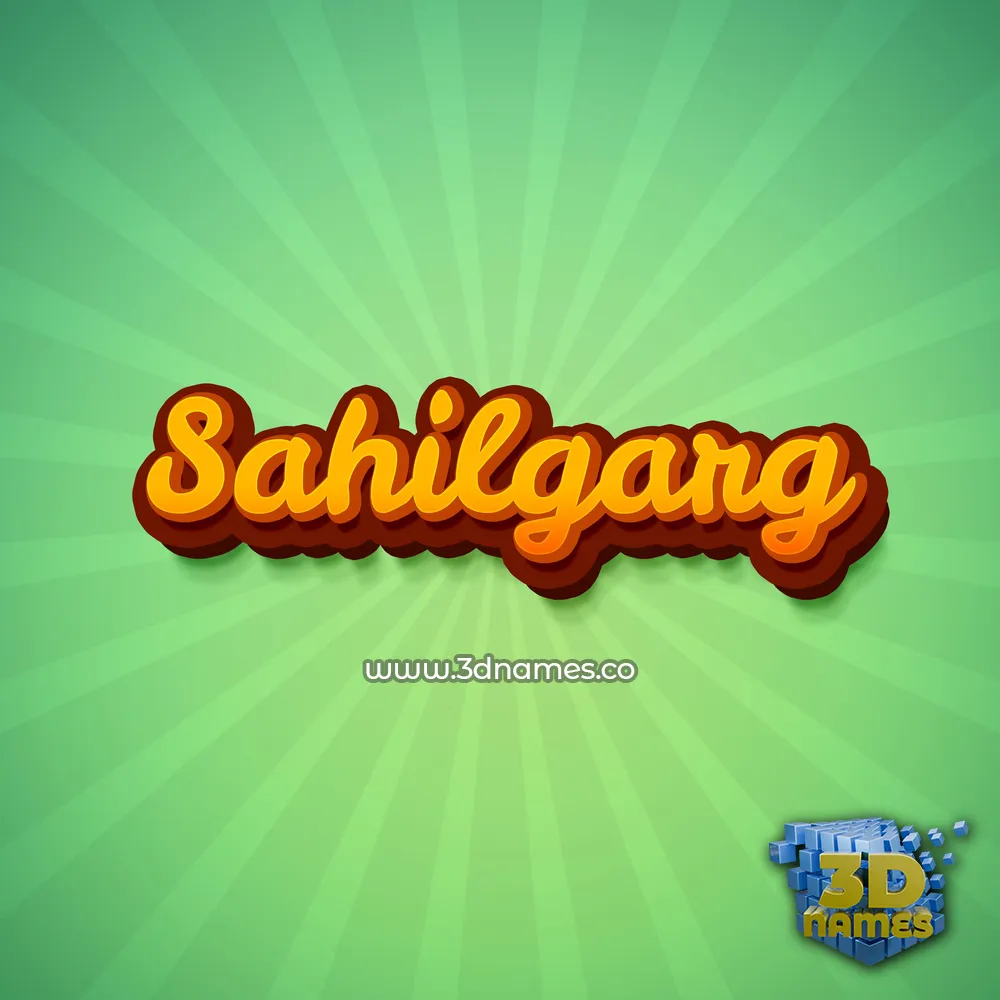 sahilgarg in Green Rays style - 3D name wallpaper