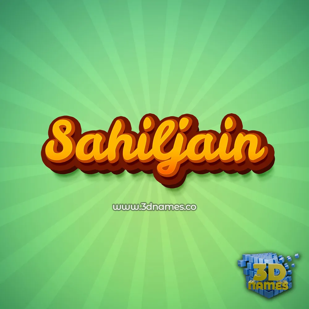 sahiljain in Green Rays style - 3D name wallpaper