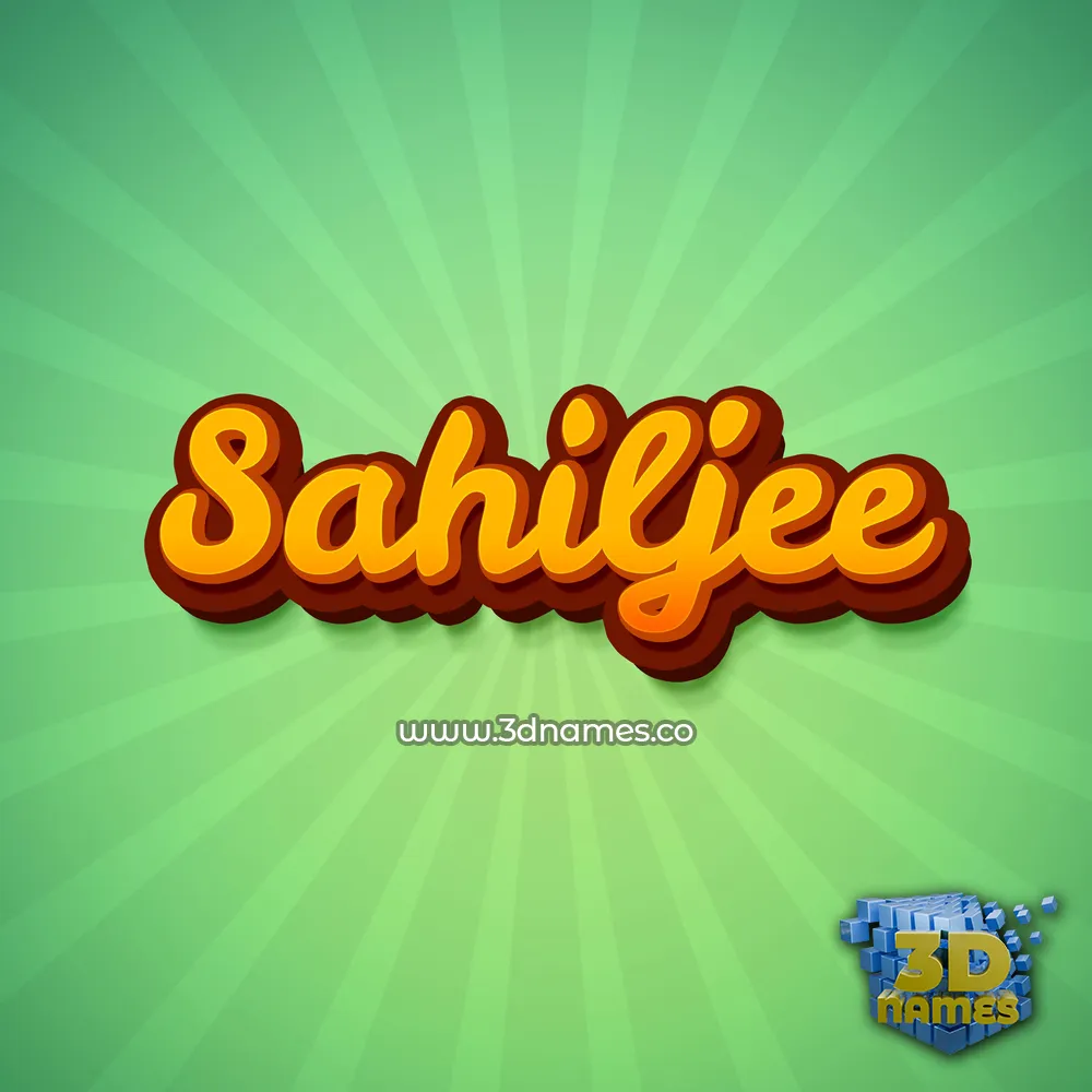 sahiljee in Green Rays style - 3D name wallpaper