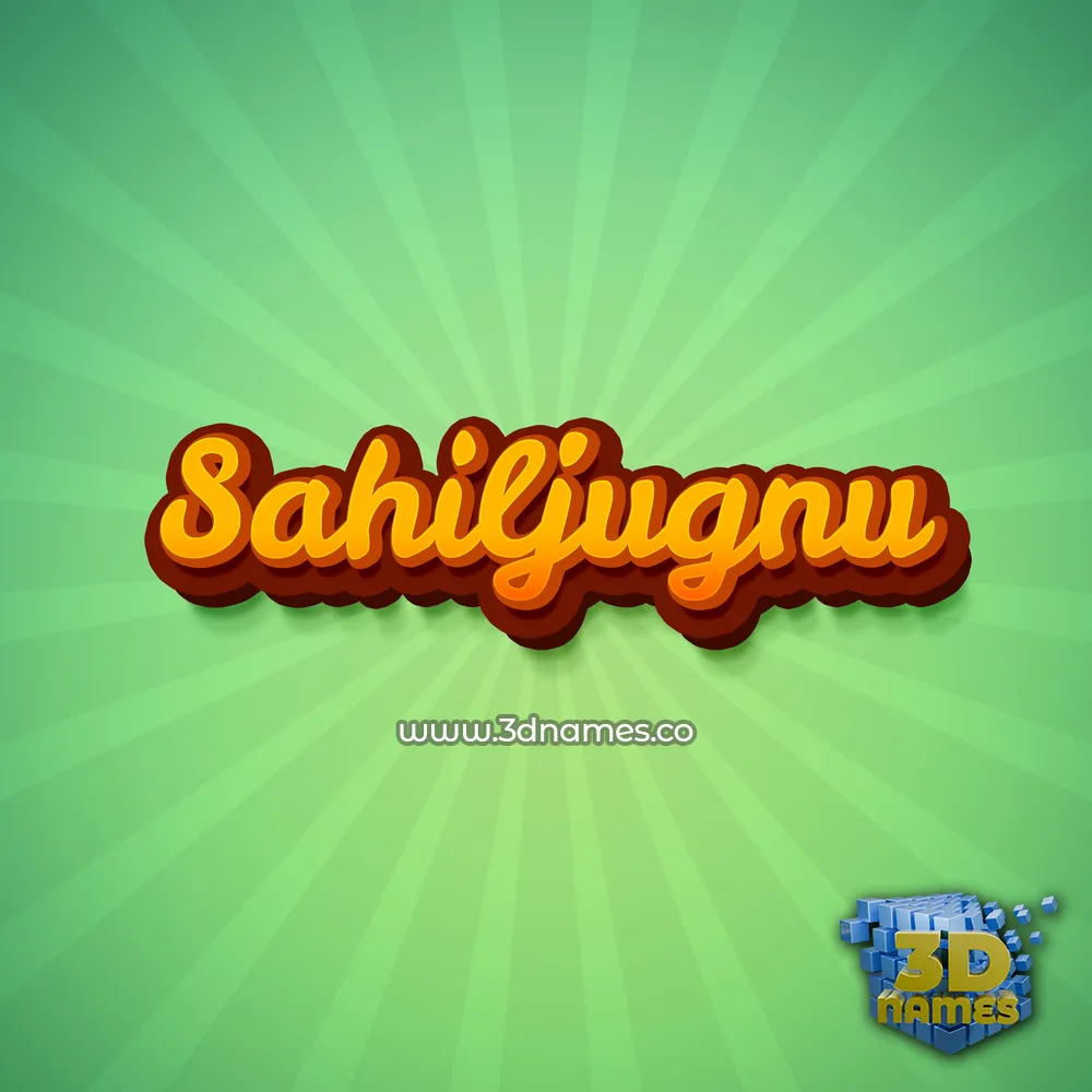 sahiljugnu in Green Rays style - 3D name wallpaper