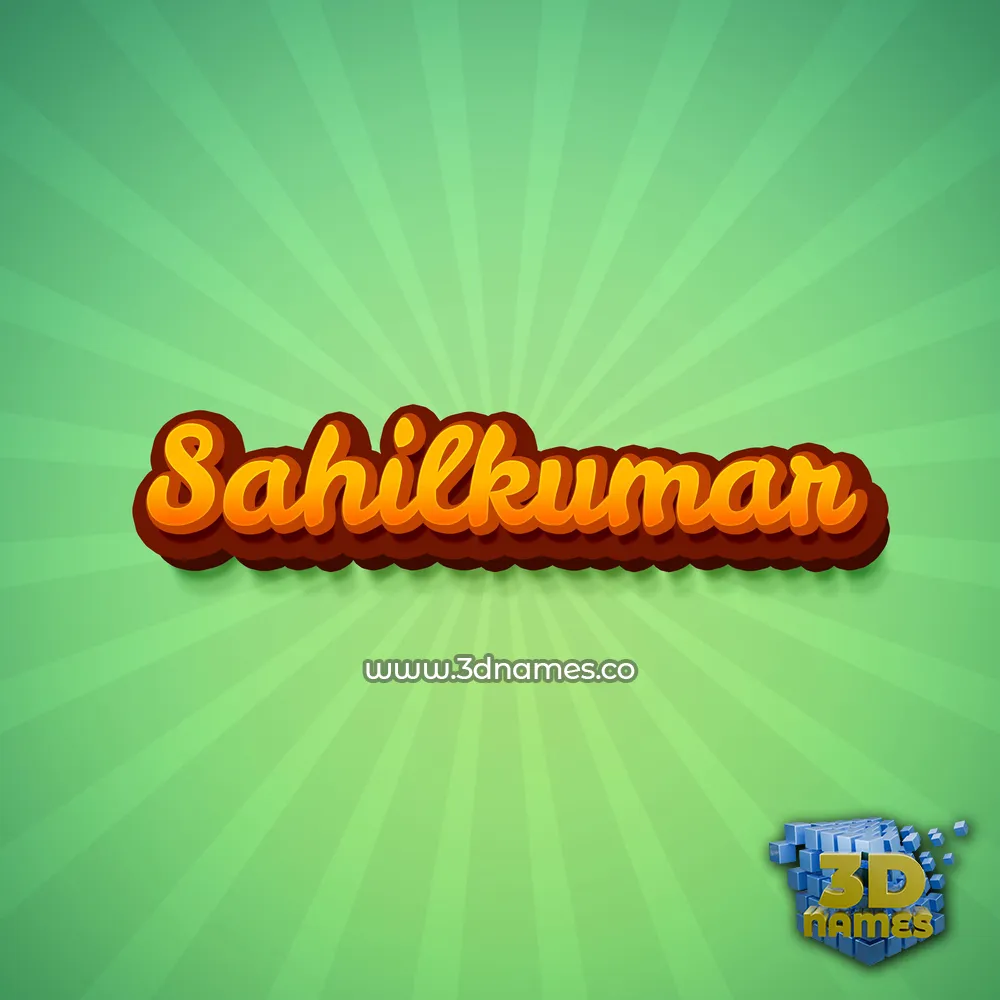 sahilkumar in Green Rays style - 3D name wallpaper