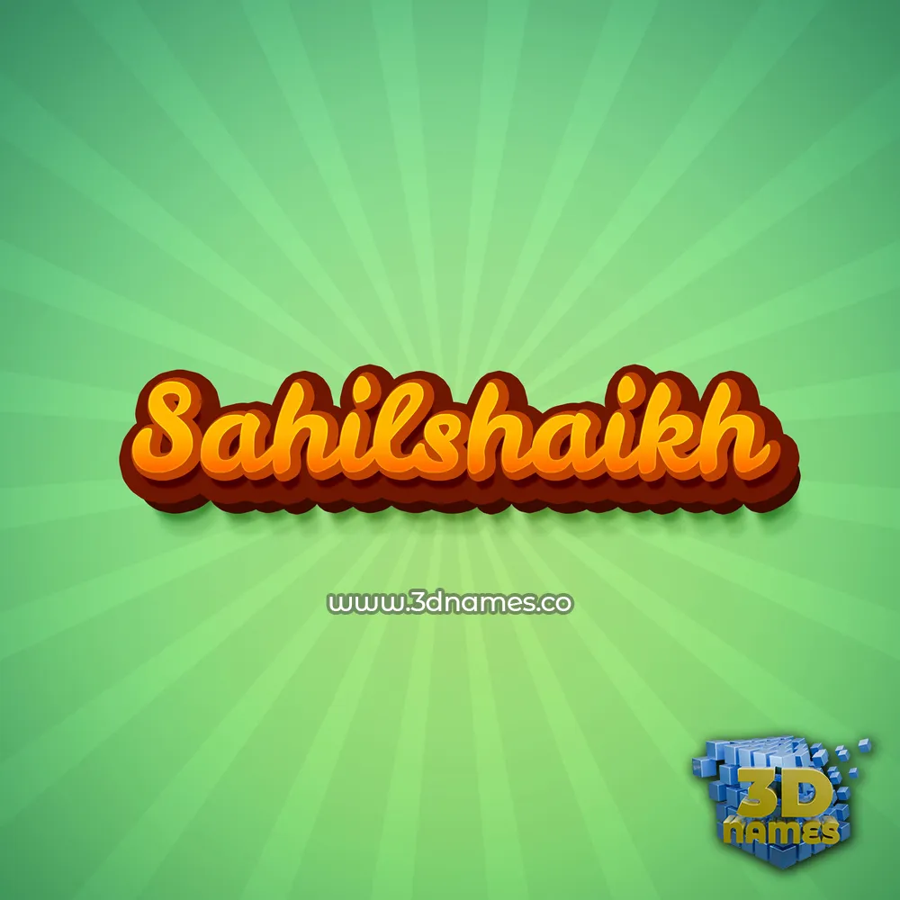 sahilshaikh in Green Rays style - 3D name wallpaper
