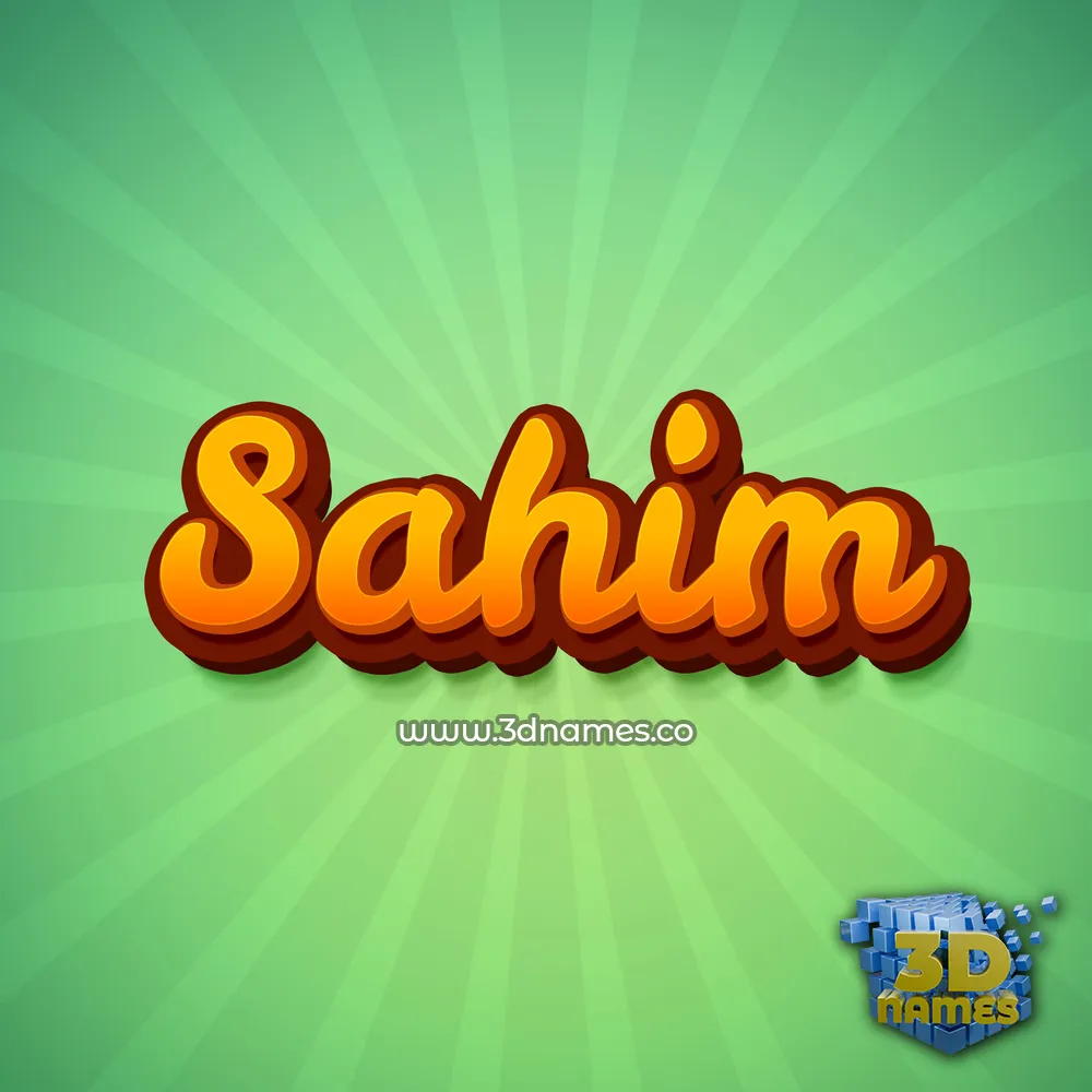 sahim in Green Rays style - 3D name wallpaper