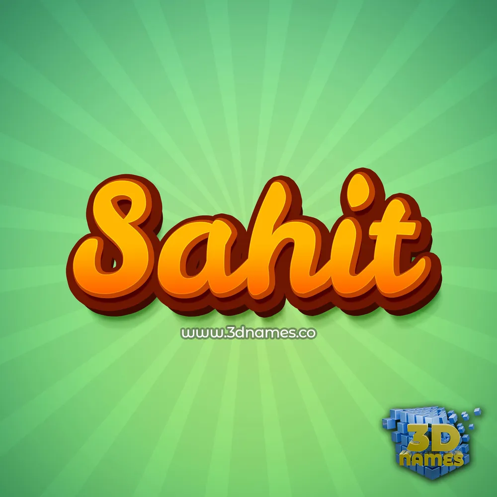 sahit in Green Rays style - 3D name wallpaper
