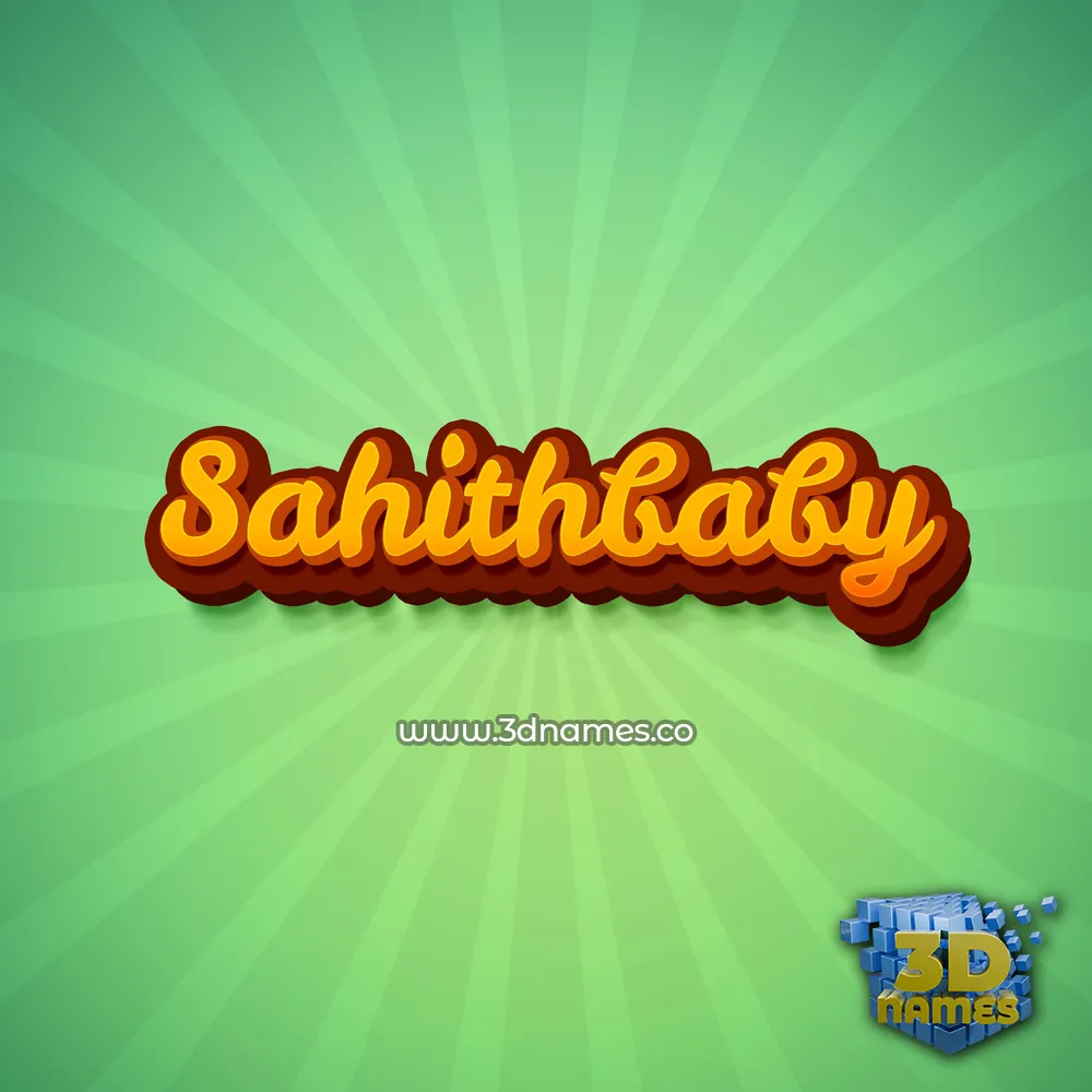 sahithbaby in Green Rays style - 3D name wallpaper