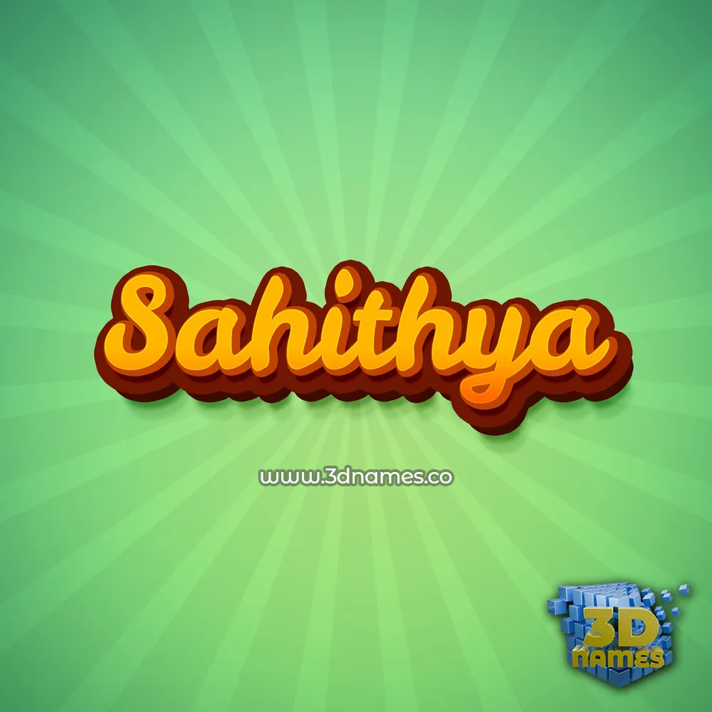 sahithya in Green Rays style - 3D name wallpaper