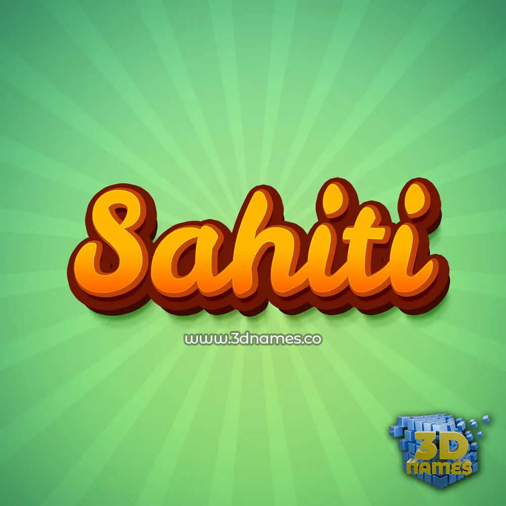 sahiti in Green Rays style - 3D name wallpaper