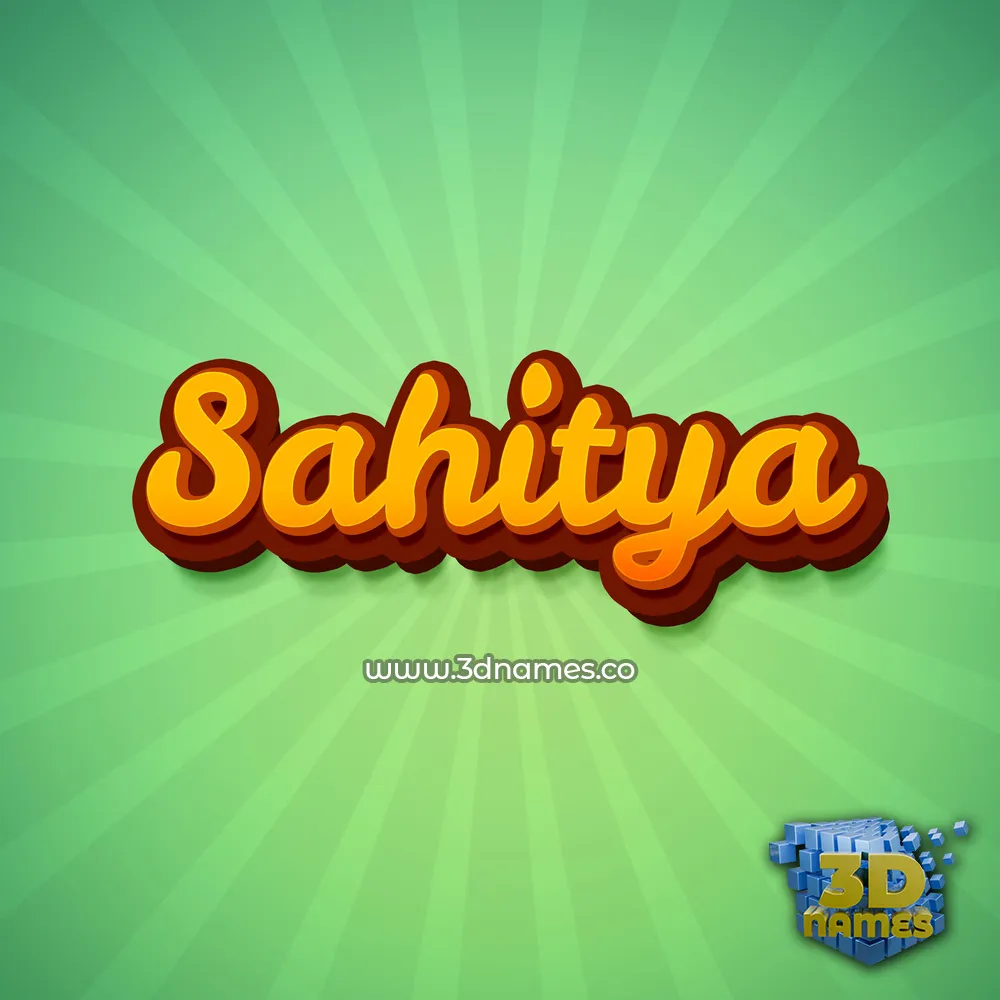 sahitya in Green Rays style - 3D name wallpaper